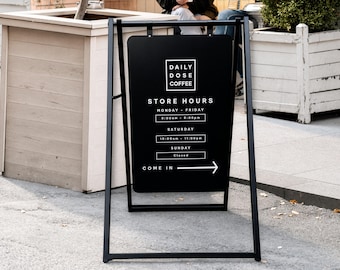 Customizable Metal A-Frame Sign: Double-Sided Magnetic Sidewalk Display