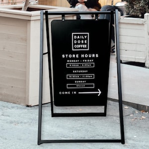 Customizable Metal A-Frame Sign: Double-Sided Magnetic Sidewalk Display