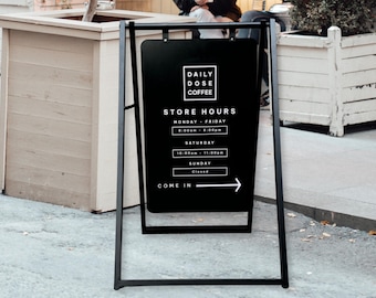 Customizable Metal A-Frame Sign: Double-Sided Magnetic Sidewalk Display