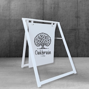 Custom Metal A-Frame Sidewalk Sign: Double-Sided Printed Logo, Cafe Business