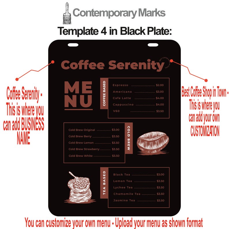 Fresh Look at Custom Hanging Metal Menu Sign Cafe Bar Display