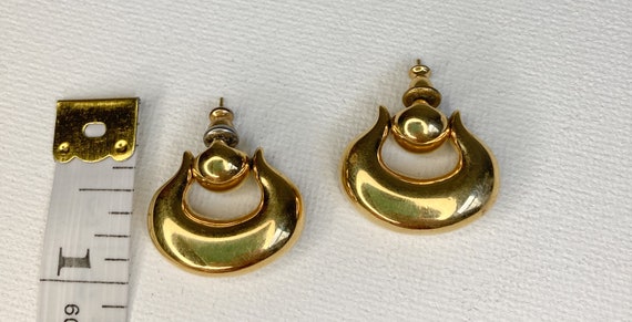 VTG faux gold Doorknocker Earrings - image 3