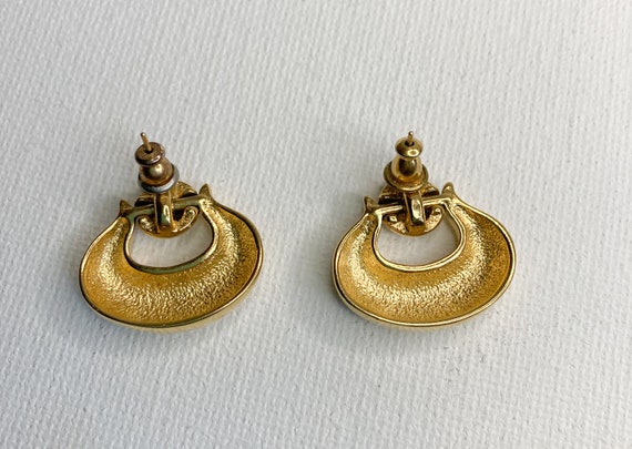 VTG faux gold Doorknocker Earrings - image 2