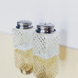 Restored Vintage Anchor Hocking Mini Crystal Salt & Pepper Shakers