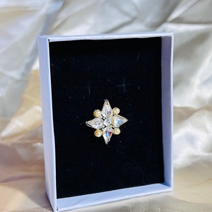 Vintage Strass und Perle Stern Pin