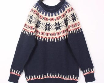 Pull Angora Vintage Années 60 - Taille XS - Bleu - Occasion Très Bon état