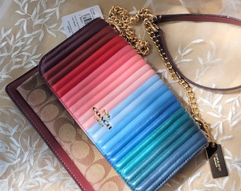 Coach Klare Crossbody Bag C1446: Rainbow Quilted Nappa Leather