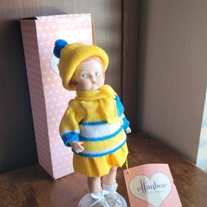1994 Effanbee Patsyette Winter P266 10” Porcelain Doll with COA & Box, Limited Edition Repro of 1931 Patsyette