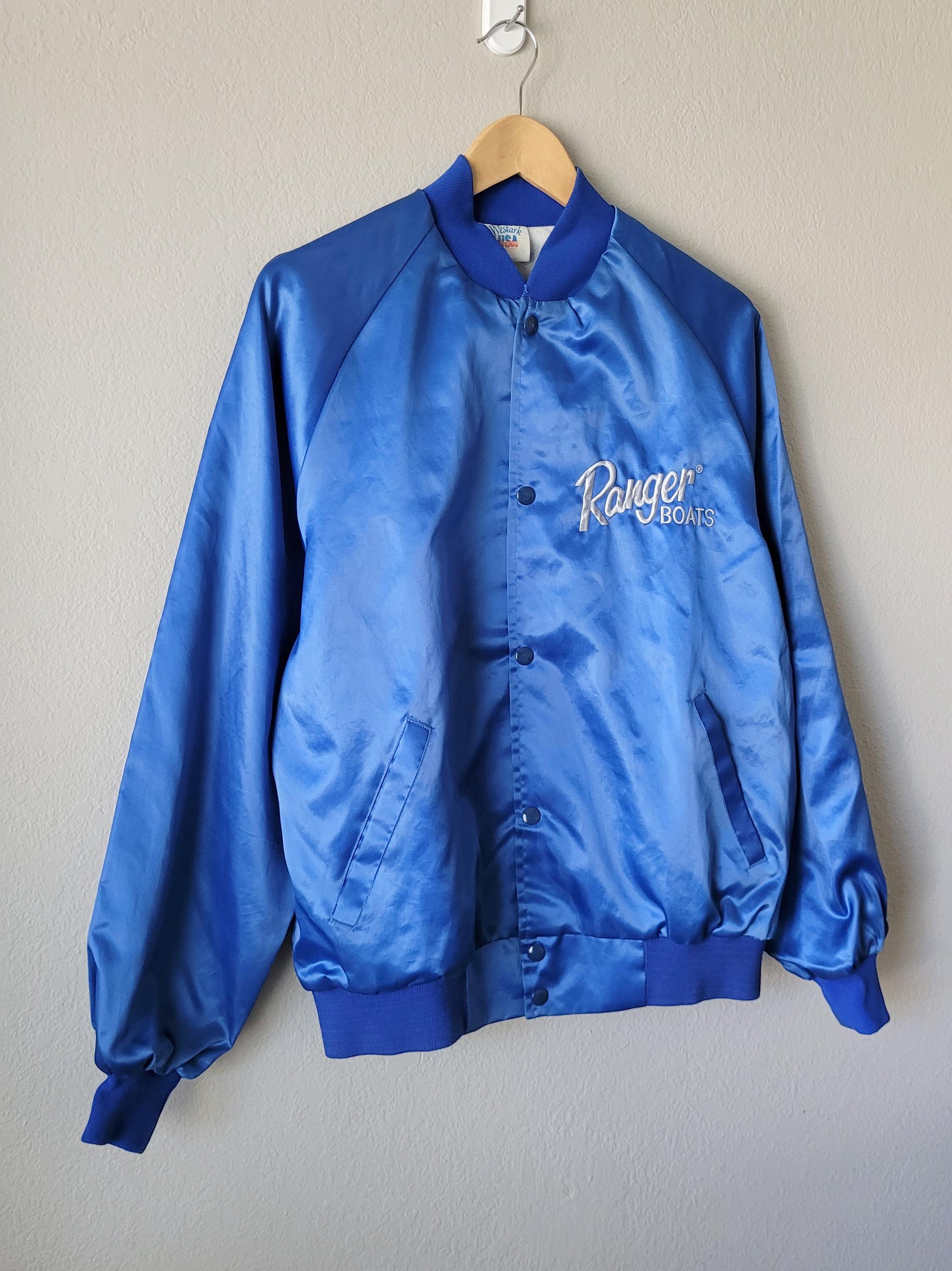 Vintage Ranger Boats Satin Jacket Men's L Blue 80s