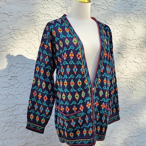 Vintage 80s 90s Cardigan Sweaters 100% Wool,Individually Hand-Framed In England,Grandma Sweaters,Cardigans for Women,Unique style,M size