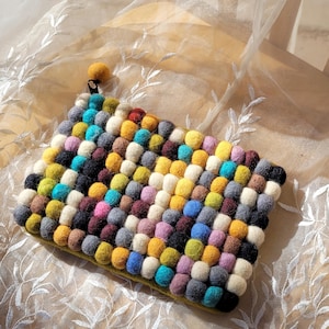 Handmade Nepal Felt Wool | Colorful Boho Zipper Wallet | Tibetan Ethnic Wool Coin Purse | Fair Trade Gift Idea,Fair Trade Accessory