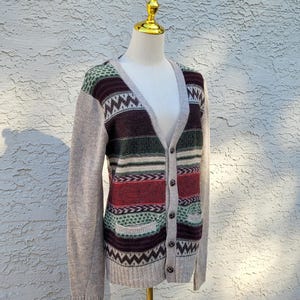Vintage 70s 80s 90s Cardigan Sweaters 80%Wool,Nordic style,Fancy Sweaters,Grandma Sweaters,Unique style,Cardigans for Women, M size
