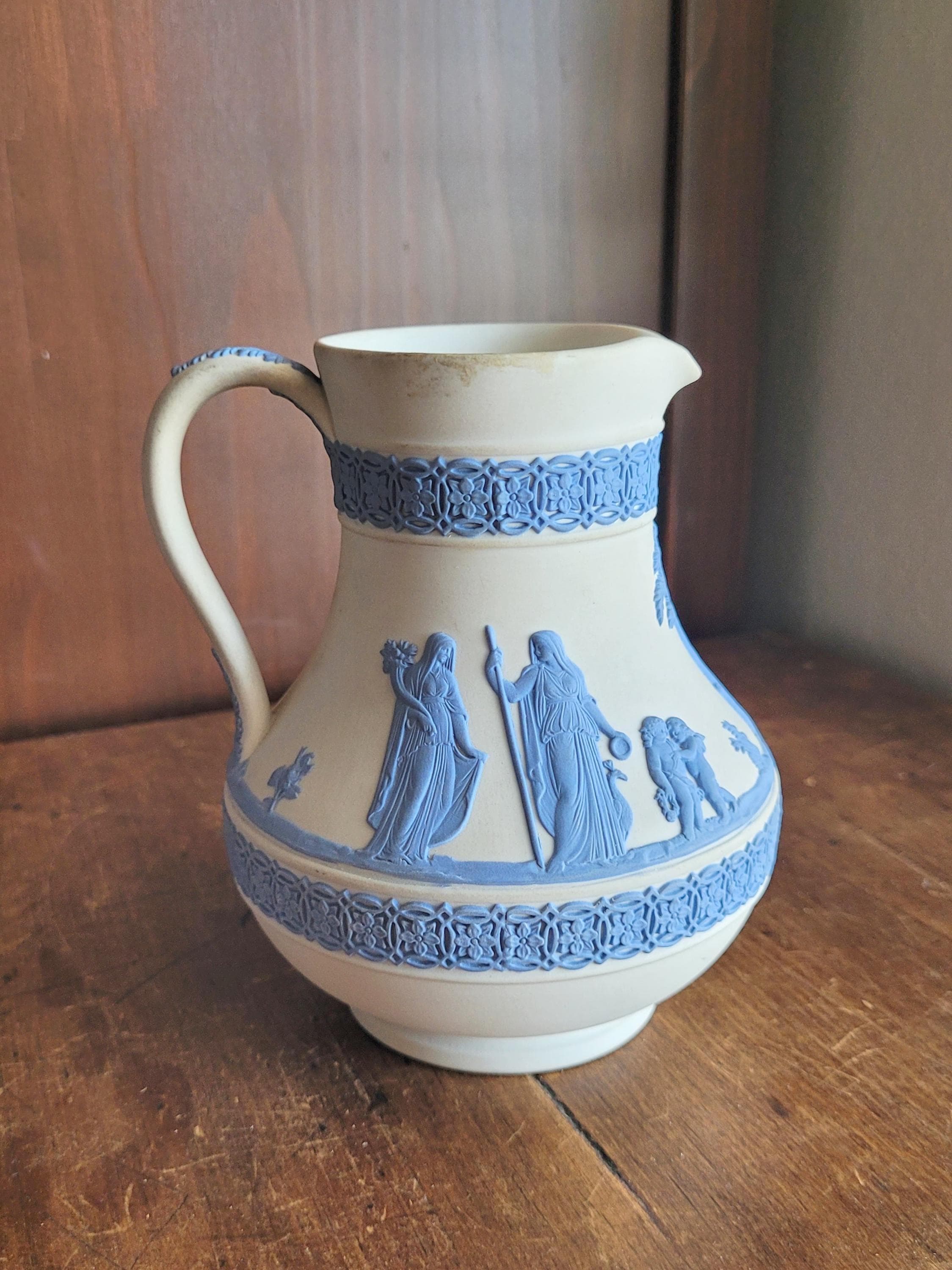 Blue and White Pitcher England - Etsy