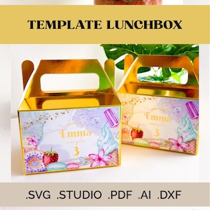 Lunchbox Template | Lunchbox Cut File, Favor Box Template, Silhouette Studio Cut File