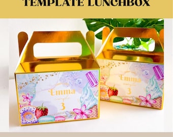Lunchbox Template | Lunchbox Cut File, Favor Box Template, Silhouette Studio Cut File