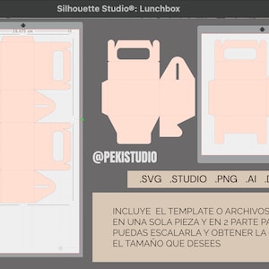 MOLDE de CAJA LUNCHBOX | Archivo de Corte Lunchbox, Template Favor Box ...