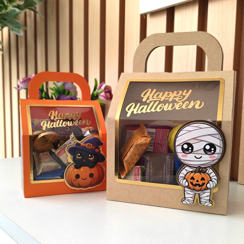 CAJA HALLOWEEN con ACETATO | Template de corte | Archivo de corte ...