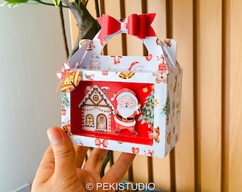 窓とシェーカー付きランチボックス | PDFデジタルファイル+スタジオ | DIYクリスマスクラフトクリスマスギフト