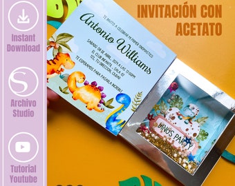 Invitación con acetato tipo libro, Template de invitación tipo libro, ARCHIVO de CORTE para  Silhouette Studio y  CRICUT