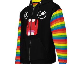 So So Mad Dark Rainbow Monster Unisex Zip Hoodie