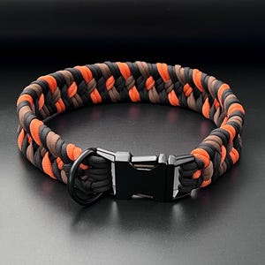 Hondenhalsband Paracord gesp breed gevlochten op maat "Ruby" groot - zeer grote honden cadeau personaliseerbaar met gravering Halloween