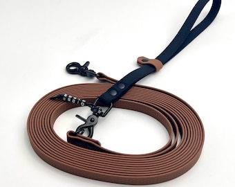Long leash + carrying handle, off-leash, 16 mm, larger dogs, Biothane HEXA coated webbing, hand loop, personalized with name, 3 m, 5 m, 10 m - 30 m
