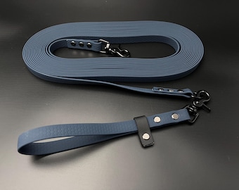 Guinzaglio per cani, lungo + maniglia per il trasporto, 16 mm, per cani di grossa taglia, fettuccia rivestita in Biothane HEXA, passante per la mano, personalizzato con nome, 3 m, 5 m, -30 m