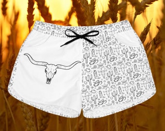 Black and white cowgirl Casual Shorts