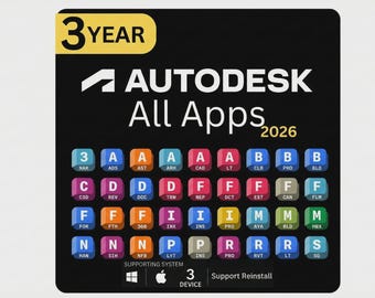 Autodesk All Apps 3 Jahres Abonnement | CAD, 3D Design Software Bundle - 100% Original
