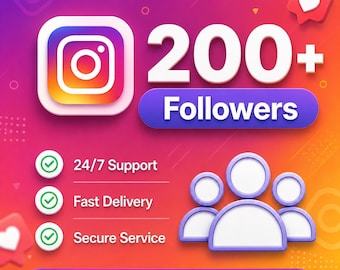 Instagram 200 Followers Growth Service | Real & Organic Audience | Fast Delivery
