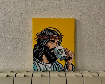 Jesús tomando café