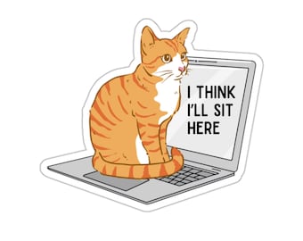 Cat laptop sticker