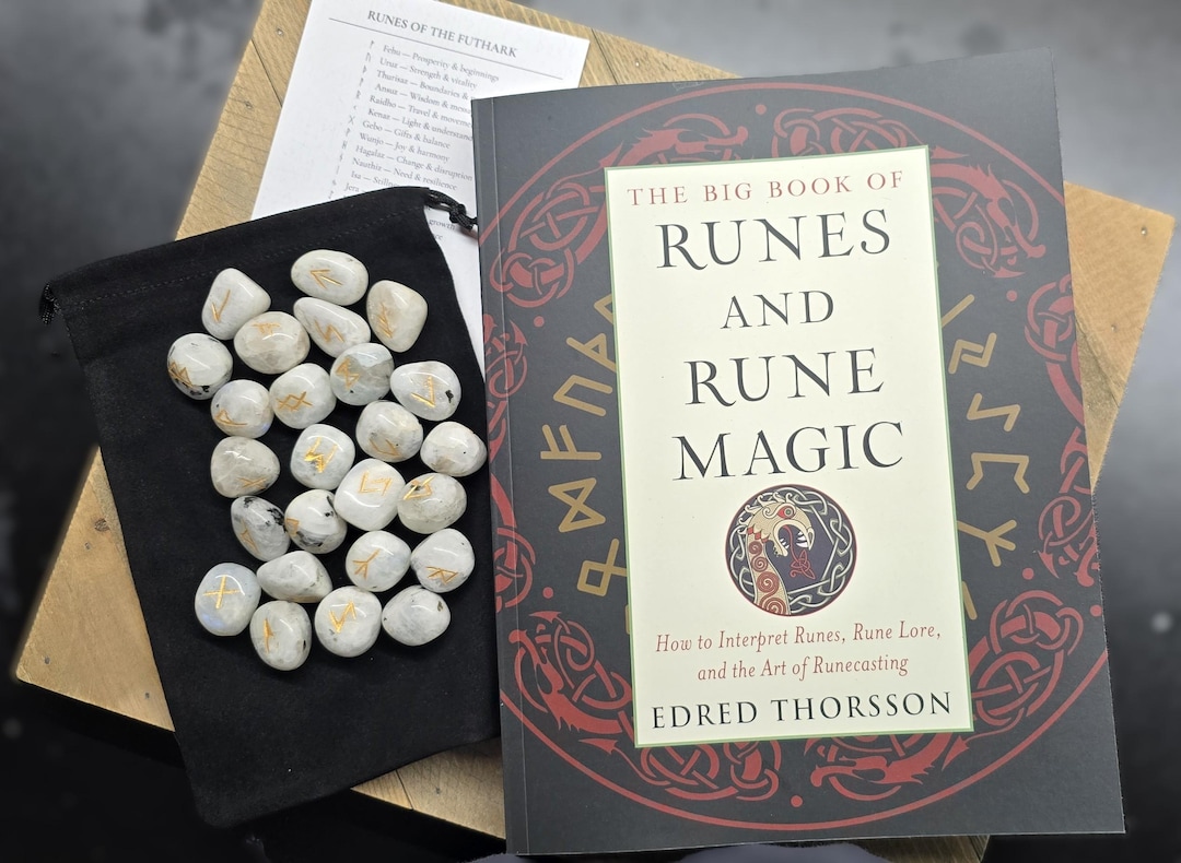 Dust And Runes Big Book of Runes & Rune Stones Set Bundle ~ 24 Elder Futhark Runes ...