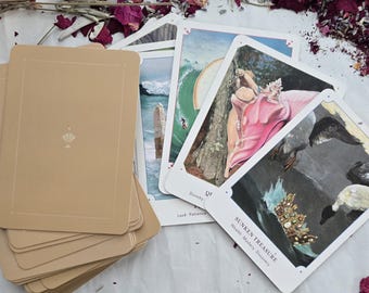 Seashell Oracle Deck - 44 cartes et guide pour la divination océanique, l'intuition et l'orientation spirituelle, cadeau d'anniversaire, carte de tarot coquillage