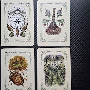 Baralho Oráculo da Bruxa Verde, 50 Cartas de Oráculo, Magia Herbal, Cura, Orientação Espiritual, Baralho de Tarô Wicca, Bruxa Sebe, Magia Natural