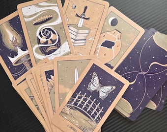 Transient Light Tarot Deck, 78+3 Card Set With Guidebook And Poems, Genderless Intuitive Tarot For Healing, Self Discovery Tarot Cards
