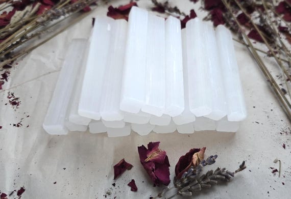Natural Selenite Wands Bulk - 1lb Lot of 3” Crystal Wands for Energy Clearing, Meditation & Spiritual Healing, Self Care Gift, Selenite