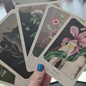 Deck Oracle Flower et guide, Oracle botanique, Oracle végétal, Deck Oracle indépendant, Divine Guidance, Cartes Oracle florales, Bois