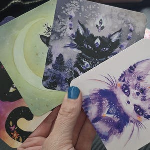 Witch Cats Oracle Deck, Indie Oracle Deck, schattige orakelkaarten, kattenliefhebber cadeau, Animal Spirits Oracle, Witchy Oracle-deck, helende boodschap