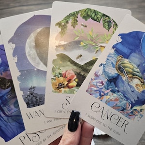 Deck d'Oracle astrologie soins de l'âme, 36 cartes Oracle célestes, Oracle des signes du zodiaque, Oracle soins de soi, Oracle découverte de soi, deck avec guide