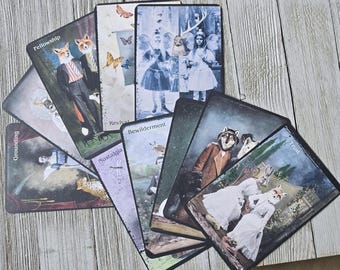 Mazzo dell'Oracolo del Rinascimento, 44 carte dell'Oracolo, Oracolo Stravagante, Mazzo dell'Oracolo Mistico, Oracolo Surreale, Carte dell'Oracolo Animale, Regalo Stregonesco per Lei