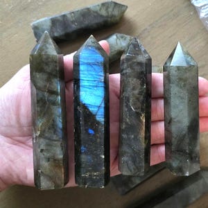 Labradorite Tower, Crystal Obelisk, Labradorite Point, Wicca Supplies, Crown Chakra Crystal, Protection Stone, Spiritual ~ 2 Sizes Available
