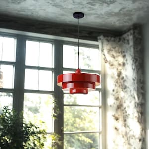 Nordic Retro Pendant Light Minimalist Cake Shape Hanging Lamp for Bar Counter, Restaurant, Study Room, Modern Indoor Decorative Lighting