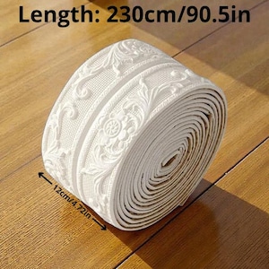 Tira de moldura autoadhesiva impermeable para techo: moldura de borde de pared despegable y pegable, decoración de esquinas antiincrustante.