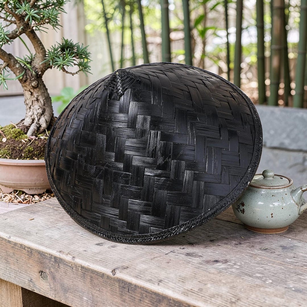 Handmade Bamboo Samurai Hat – Traditional Asian Conical Rice Hat, Ninja ...