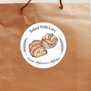 Baked With Love Bread Template, Customizable Sourdough Bread Sticker Label, PDF Instant Download, Editable Digital Product