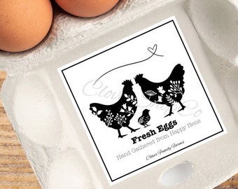 Plantilla de etiqueta de cartón de huevos, pegatina imprimible personalizable, descarga instantánea en PDF, producto digital editable para etiqueta, pegatina o anuncio
