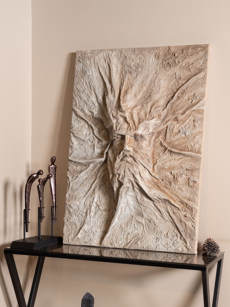 Gray and Mink 3D Textured Wall Art for Modern Home Decor, Textured Art