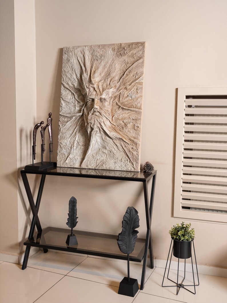 Gray and Mink 3D Textured Wall Art for Modern Home Decor, Textured Art