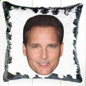 Peter Facinelli, almohada Carlisle Cullen, almohada de celebridades, El Crepúsculo, regalo divertido, regalo para ella/él, regalo de almohada de lentejuelas, 15&quot; x 15&quot;
